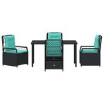 vidaXL Ensemble de salle à manger pour jardin 5 Pièces Noir polyrotin