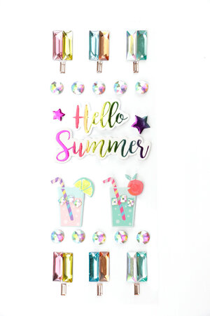 Lot Stickers Hello Summer 22 Pieces 35