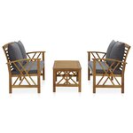 Salon de jardin meuble d'extérieur ensemble de mobilier 3 pièces avec coussins bois d'acacia solide 02_0015927