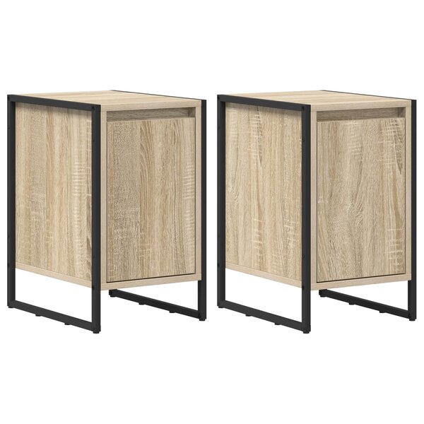 vidaXL Table de chevet 2 Pièces Sonoma 39 5 x 30 x 50 cm