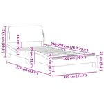 vidaXL Cadre de lit Dover gris foncé 100x203 cm velours