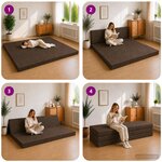 vidaXL Canapé-lit pliable 180 x 67 x 45 cm Taupe