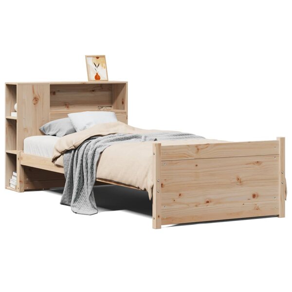 vidaXL Lit bibliothèque sans matelas 100x200 cm bois massif de pin