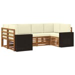 vidaXL Ensemble de canapés d'extérieur 6 pc Naturel et Crème Polyester