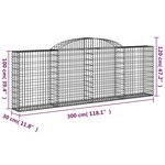 vidaXL Paniers à gabions arqués 6 Pièces 300x30x100/120 cm fer galvanisé