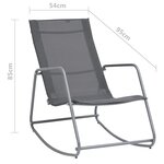 vidaXL Chaise à bascule de jardin Gris 95x54x85 cm Textilène