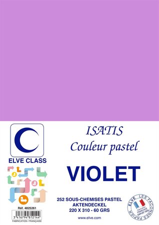 Pqt de 252 Sous-chemises 60 g 220 x 310 mm ISATIS Coloris Pastel Violet ELVE