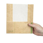 Lot de 500 sachets panini kraft compostables - vegware -  - papier 51x203x230mm