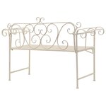 vidaXL Banc de jardin 132 cm Métal Antique Blanc