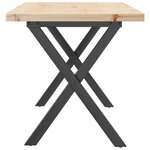 vidaXL Table basse cadre en X 100x50x45 5 cm bois de pin massif fonte