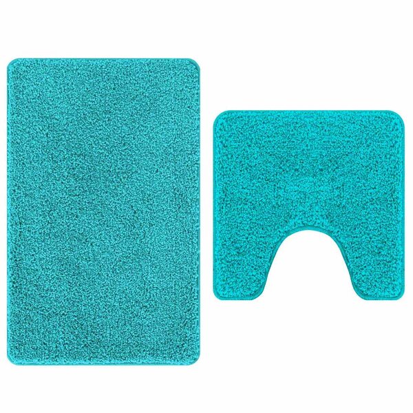 vidaXL Ensemble de tapis de bain antidérapants 2 Pièces Turquoise PP