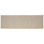 vidaXL Tapis de surface Rectangulaire Naturel et Blanc 80 x 200 cm