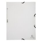 Chemise 3 rabats à élastiques carte lustrée 400g/m2 - A4 - Blanc EXACOMPTA