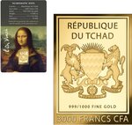Pièce de monnaie en Or 3000 Francs g 0.031 (1/1000 oz) Millésime Gold Gift MONA LISA