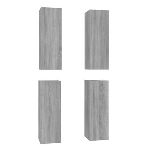vidaXL Meubles TV 4 Pièces Sonoma gris 30 5x30x90 cm Bois d'ingénierie