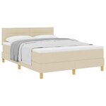 vidaXL Lit à ressorts avec coussin Crème 140 x 190 cm tissu