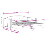 vidaXL Lit de jour avec gigogne sans matelas gris foncé 100x200 cm