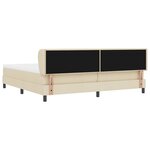 vidaXL Lit boxspring avec matelas Crème 200 x 200 cm tissu