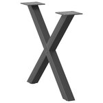 vidaXL Pieds de table basse en forme de X  2 pièces  anthracite  50 x (42-43) cm  acier