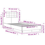 vidaXL Cadre de lit tête de lit et lumières LED chêne sonoma 90x200 cm