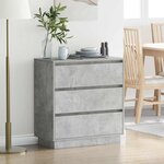 Table de chevet vidaXL avec LED Gris béton 71x34 5x75 cm Bois reconstitué