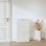 vidaXL Armoire à chaussure Blanc brillant 59x17x108 cm Bois ingénierie