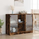 vidaXL Buffet chêne fumé 102x37x75 5 cm bois d'ingénierie