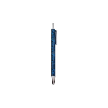 Mini stylo bille 10 x 0.6 cm en métal - zébré bleu