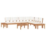 vidaXL Ensemble de banc de jardin avec coussin 4 Pièces Marron  Crème