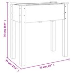 vidaXL Jardinière avec doublure 71x37x76 cm bois massif de sapin