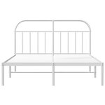 vidaXL Cadre de lit métal sans matelas et tête de lit blanc 150x200 cm