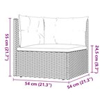 vidaXL Salon de jardin 5 Pièces avec coussins Gris Résine tressée