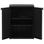 vidaXL Armoire de rangement de jardin Noir 65x45x88 cm PP Rotin