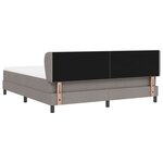 vidaXL Lit à ressorts avec matelas Taupe 180 x 200 cm tissu