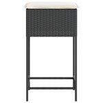 vidaXL Tabourets de bar jardin coussins lot de 2 noir résine tressée