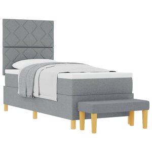 vidaXL Lit à ressorts avec matelas Gris clair 80 x 200 cm tissu