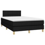 vidaXL Sommier à lattes de lit matelas et LED noir 120x190 cm tissu