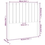 vidaXL Tête de lit Gris 95 5x4x100 cm Bois massif de pin
