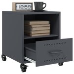 vidaXL Tables de chevet 2 Pièces anthracite 36x39x43 5 cm acier