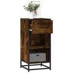 vidaXL Buffet chêne fumé 35 5x35x76 cm bois d'ingénierie et métal