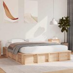 vidaXL Cadre de lit avec rangement intégré - 150 x 200 cm  en pin massif