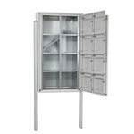 Bloc collectif Leabox  2x4  grade 3  simple face  Extérieur  fixation sur pieds à sceller  Gris clair RAL 7035 finition brillante