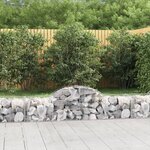 vidaXL Paniers à gabions arqués 2 Pièces 200x50x40/60 cm fer galvanisé