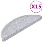 vidaXL Tapis d'escalier 15 Pièces Gris clair 56x17x3 cm