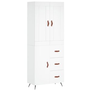 vidaXL Buffet haut Blanc 69 5x34x180 cm Bois d'ingénierie