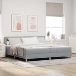 vidaXL Lit à ressorts avec matelas Gris clair 200 x 200 cm tissu