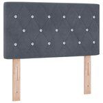 vidaXL Tête de Lit LED Argyle Manuel Gris foncé 80 cm Velours