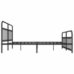 vidaXL Cadre de lit métal sans matelas avec pied de lit noir 200x200cm