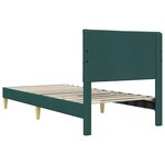 vidaXL Cadre de lit avec tête de lit Vert foncé 90 x 190 cm Tissu