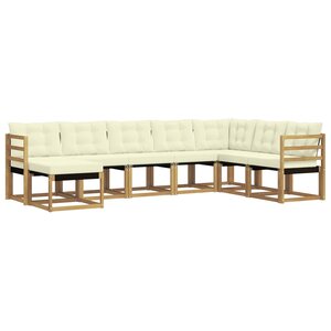 vidaXL Ensemble de canapés d'extérieur 8 pc Blanc et crème